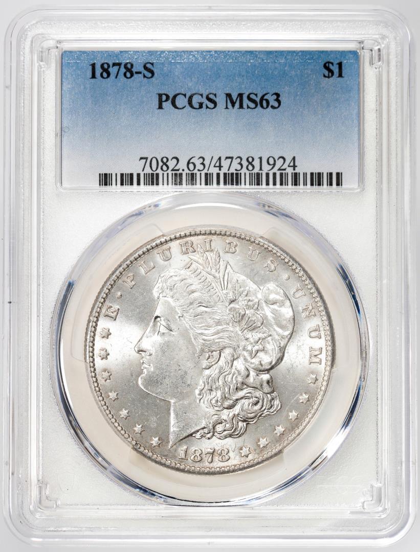 1878-S $1 Morgan Silver Dollar Coin PCGS MS63