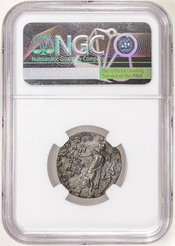 Indio-Sythians c.58 BC Azes I/II AR Tetradrachm Ancient Coin NGC VF