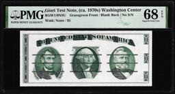 Circa 1970's Washington Center Giori Test Note PMG Superb Gem Uncirculated 68EPQ