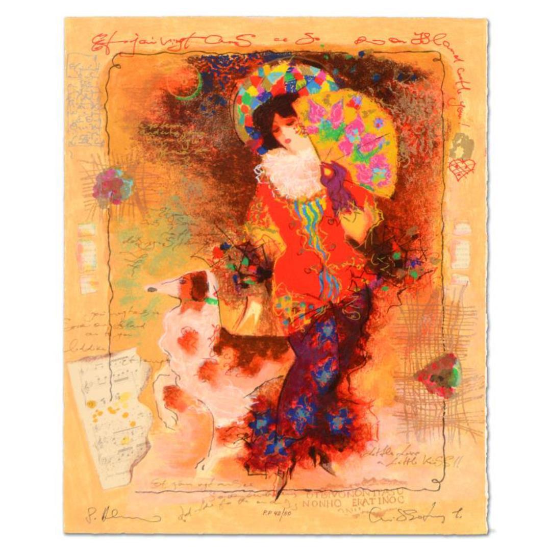 Galtchansky & Wissotzky "Lady with Dog" Limited Edition Serigraph on Paper