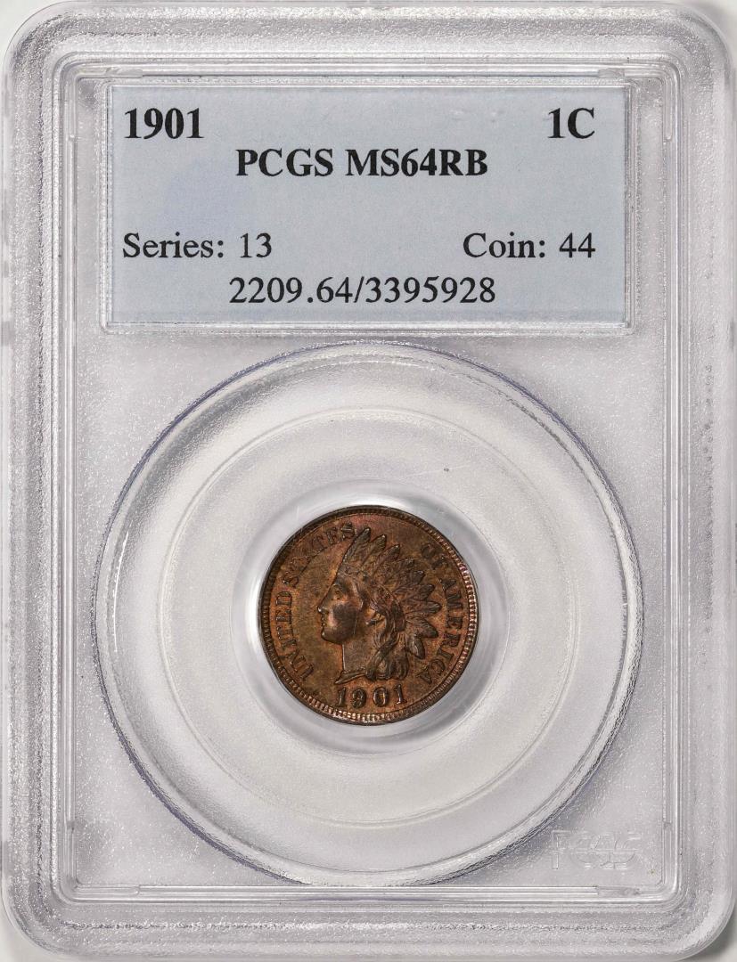 1901 Indian Head Cent Coin PCGS MS64RB