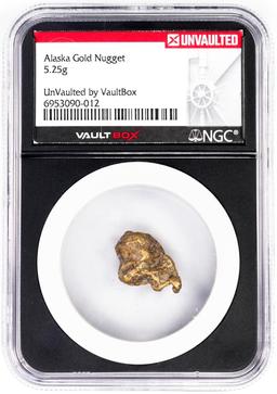 5.25 Gram Alaska Gold Nugget NGC Vaultbox Unvaulted