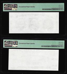 Set of Giori Test Note Washington & Lincoln Memorial PMG Superb Gem Unc 67EPQ