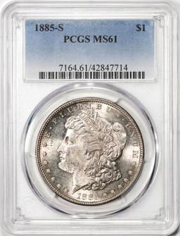 1885-S $1 Morgan Silver Dollar Coin PCGS MS61