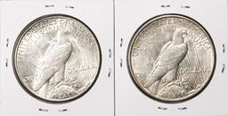 Lot of (2) 1923-S $1 Peace Silver Dollar Coins