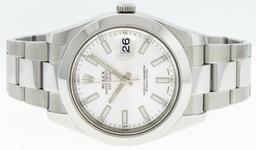 Rolex Men's Stainless Steel White Index Datejust 2 Wristwatch