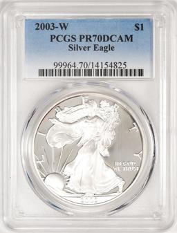 2003-W $1 Proof American Silver Eagle Coin PCGS PR70DCAM