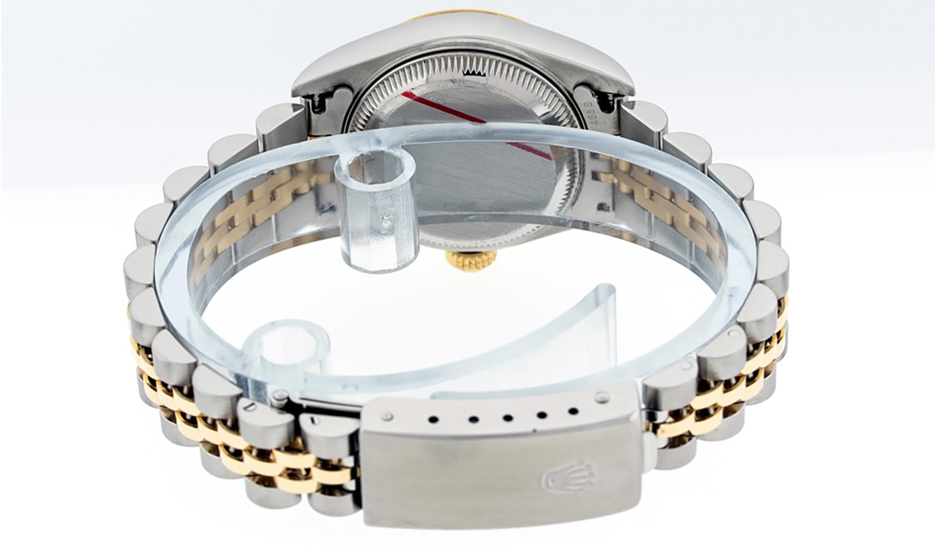 Rolex Ladies Two Tone White Roman Datejust Wristwatch