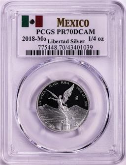 2018-Mo Mexico Proof 1/4 oz Silver Libertad Coin PCGS PR70DCAM