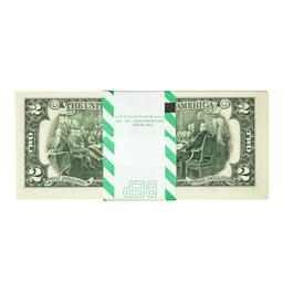 Pack of (100) Consecutive 2017A $2 Federal Reserve Star Notes San Francisco