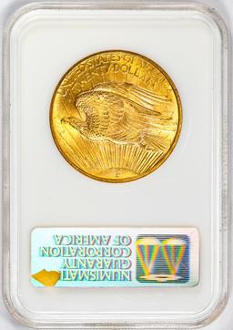 1908 No Motto $20 St. Gaudens Double Eagle Gold Coin NGC MS63 Old Fatty Holder