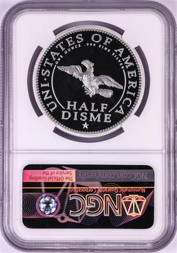 1792-2017 Half Disme 1 oz. Silver Medal NGC PF70 W/Edmund C. Moy Signature