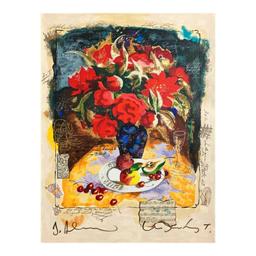 Galtchansky & Wissotzky "Red Flowers" Limited Edition Serigraph on Canvas