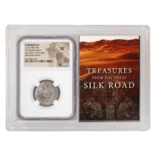 Tabaristan 780-793 c.AD Ar Hemidrachm Silk Road Hoard Ancient Coin NGC XF Story Box