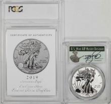 2019-S Enhanced Reverse Proof $1 Silver Eagle Coin PCGS PR69 FDOI Cleveland Signature