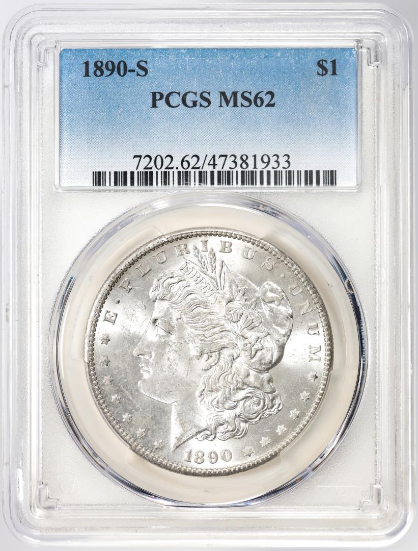 1890-S $1 Morgan Silver Dollar Coin PCGS MS62