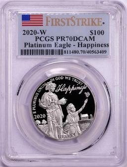 2020-W $100 Proof American Platinum Eagle - Happiness Coin PCGS PR70DCAM
