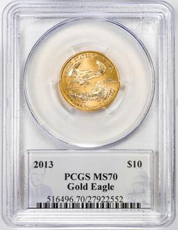2013 $10 American Gold Eagle Coin PCGS MS70 Philip Diehl Signature