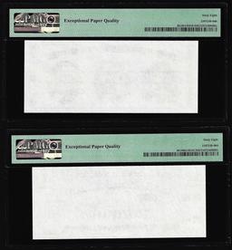 Set of Giori Test Note Washington & Lincoln Memorial PMG Superb Gem Unc 68EPQ