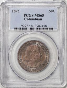 1893 Columbian Commemorative Half Dollar Coin PCGS MS65 Nice Toning