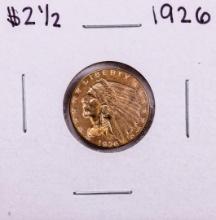 1926 $2 1/2 Indian Head Quarter Eagle Gold Coin