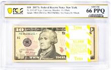 Pack of 2017A $10 Federal Reserve STAR Notes New York Fr.2045-B* PCGS Gem UNC 66PPQ
