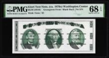 Circa 1970's Washington Center Giori Test Note PMG Superb Gem Uncirculated 68EPQ