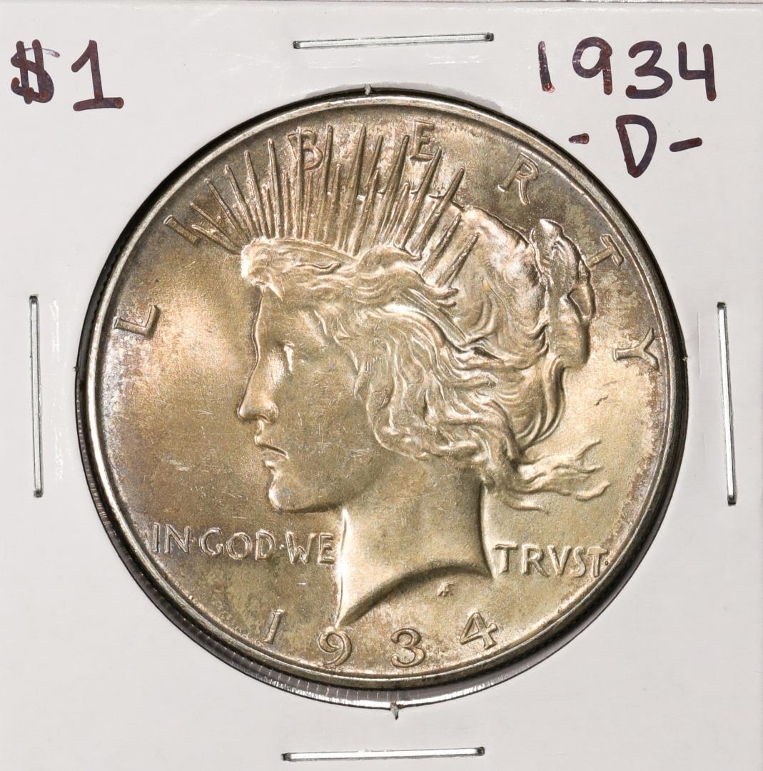 1934-D $1 Peace Silver Dollar Coin