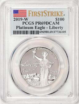 2019-W $100 Proof American Platinum Eagle Coin PCGS PR69DCAM First Strike