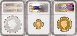 Set of (3) 2014 Disney Steamboat Willie Mickey Mouse Coins NGC PF70 Ultra Cameo w/COA