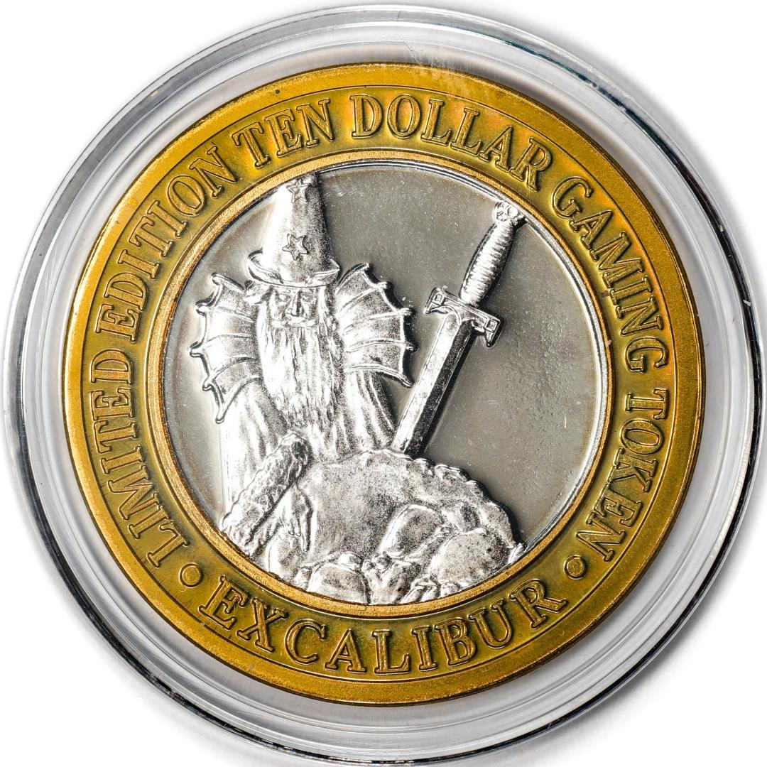 .999 Silver Excalibur Las Vegas Nevada $10 Casino Limited Edition Gaming Token