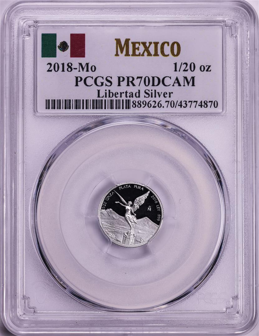 2018-Mo Mexico Proof 1/20 oz Silver Libertad Coin PCGS PR70DCAM