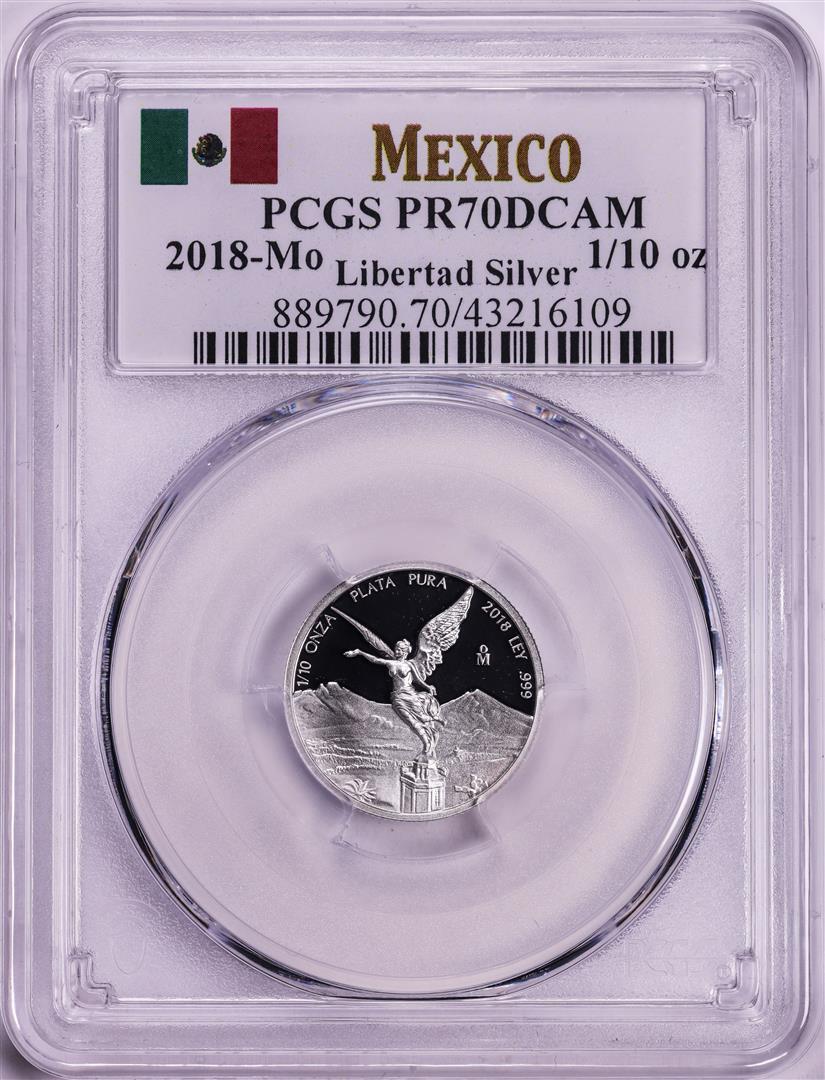 2018-Mo Mexico Proof 1/10 oz Silver Libertad Coin PCGS PR70DCAM