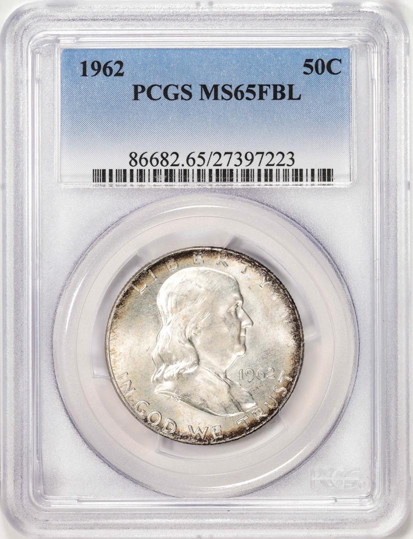 1962 Franklin Half Dollar Coin PCGS MS65FBL