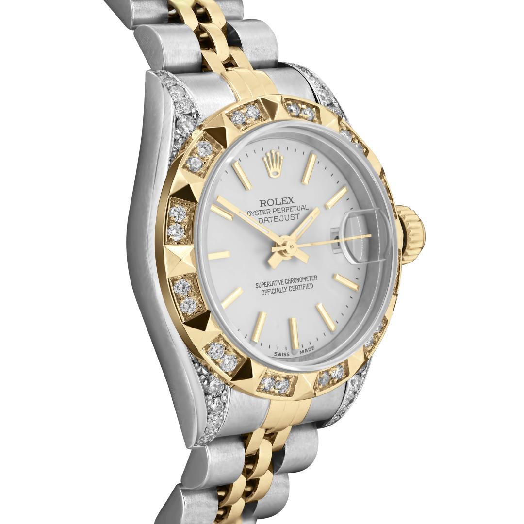 Rolex Ladies Two Tone Diamond Datejust With Rolex Box