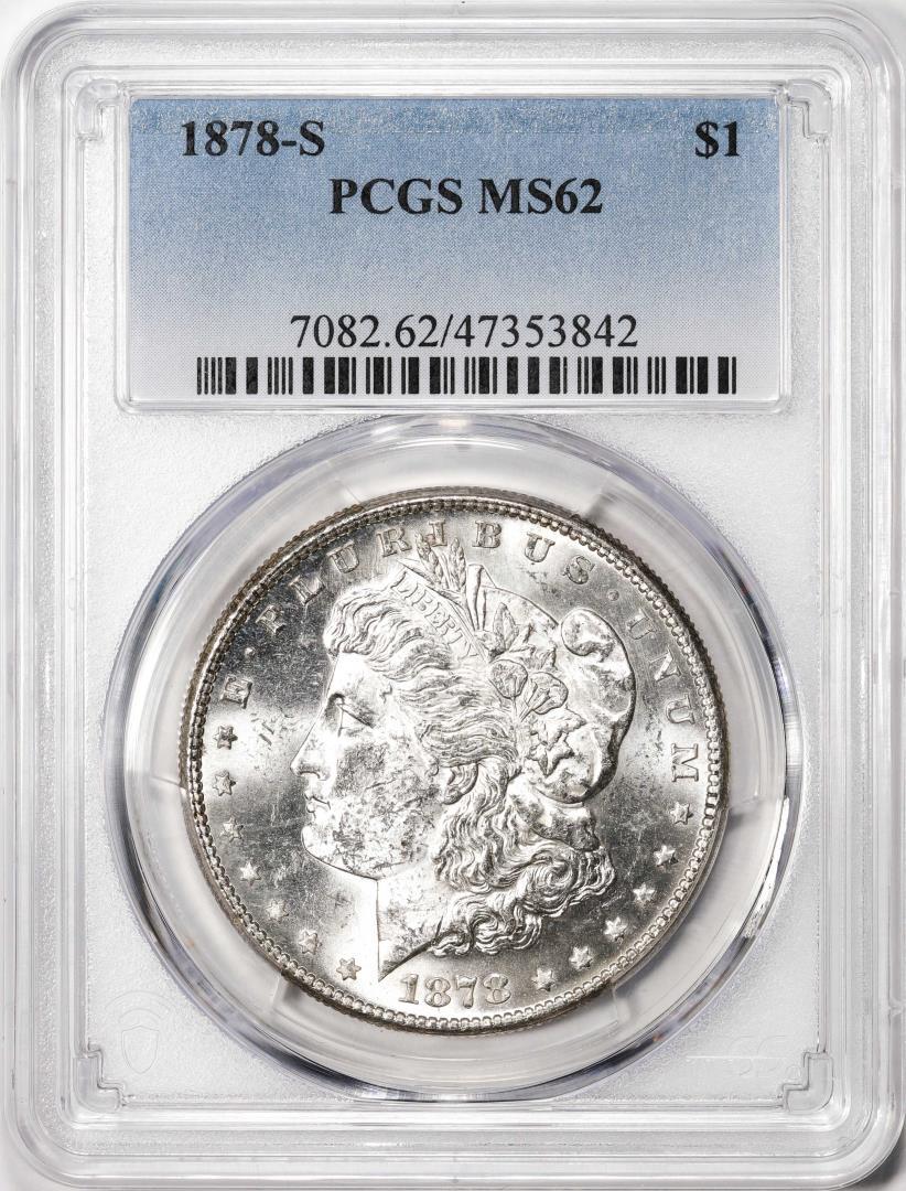 1878-S $1 Morgan Silver Dollar Coin PCGS MS62