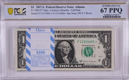 Pack 2017A $1 Federal Reserve STAR Notes Atlanta Fr.3005-F* PCGS Superb Gem UNC 67PPQ