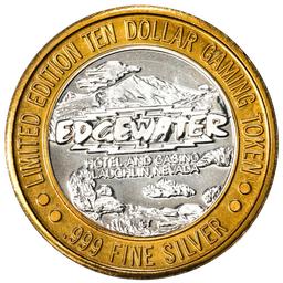 .999 Fine Silver Edgewater Laughlin, Nevada $10 Limited Edition Gaming Token