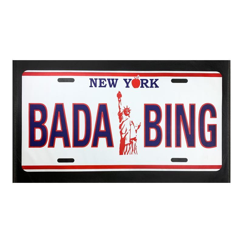 Steve Kaufman (1960-2010) "BADA BING" Original Mixed Media on Canvas