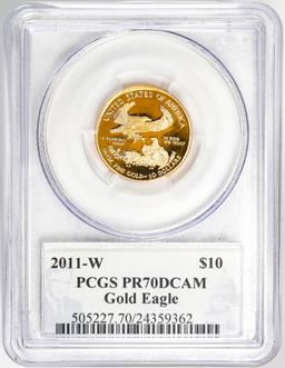 2011-W $10 Proof American Gold Eagle Coin PCGS PR70DCAM Philip Diehl Signature