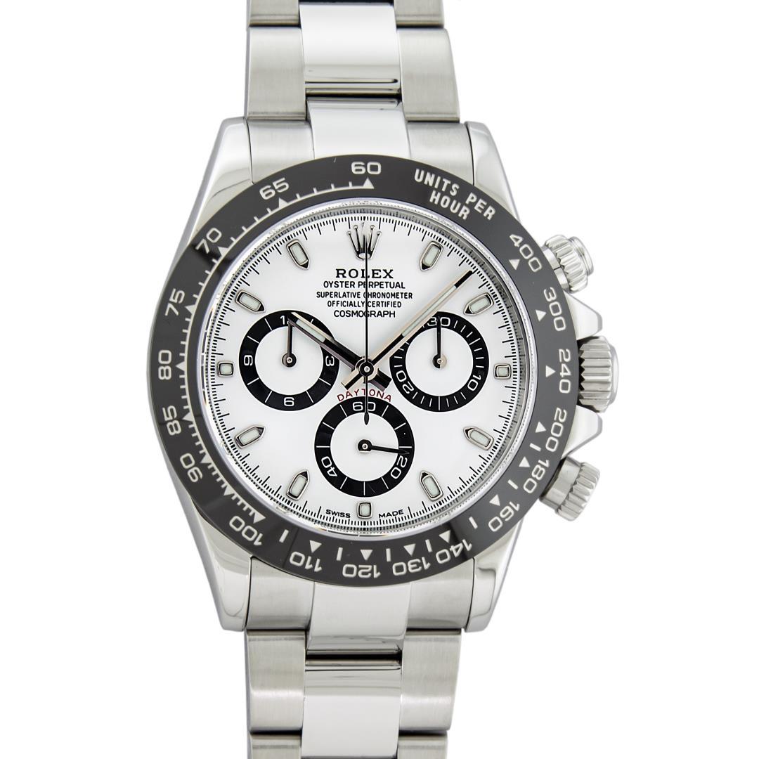 Rolex Stainless Steel Panda Dial Daytona Ceramic Wristwatch with Rolex Box