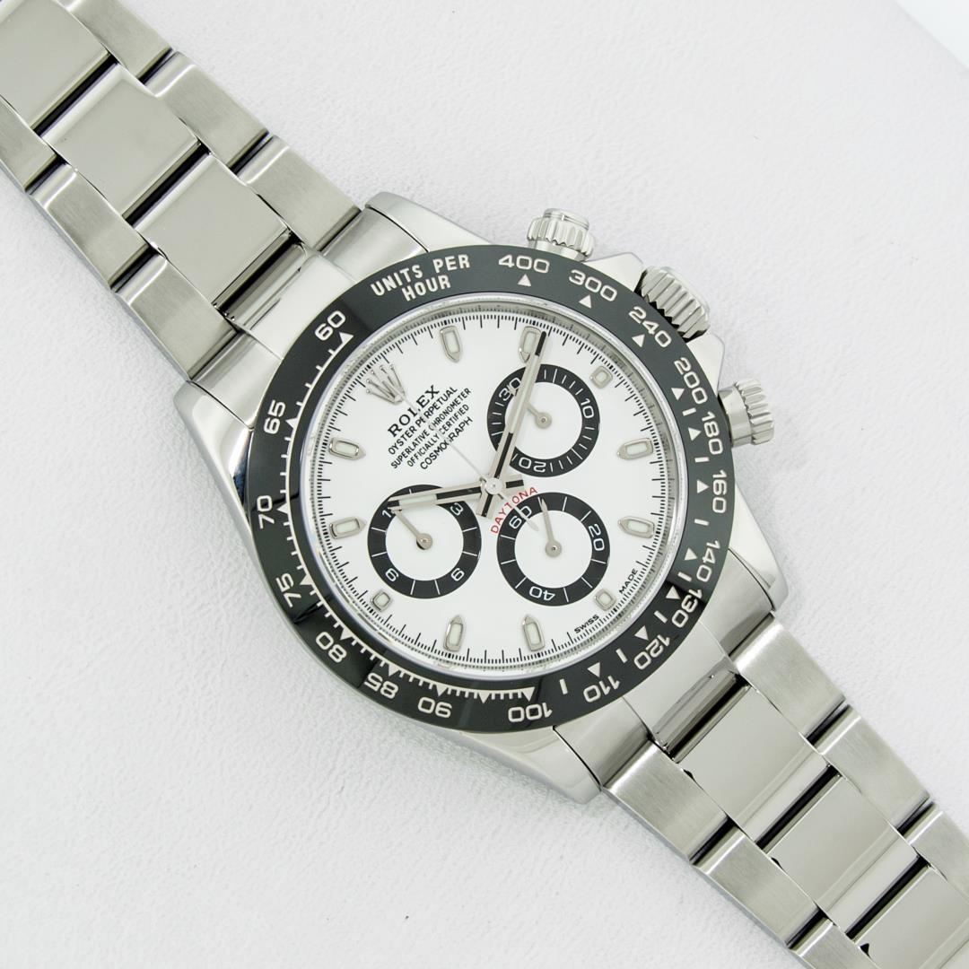 Rolex Stainless Steel Panda Dial Daytona Ceramic Wristwatch with Rolex Box