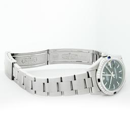 Rolex Ladies Midsize Stainless Steel Black Index Sapphire and Diamond Datejust Wristwatch