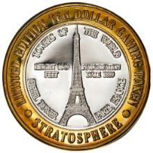 .999 Fine Silver Stratosphere Las Vegas, Nevada $10 Limited Edition Gaming Token