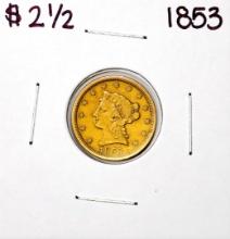 1853 $2 1/2 Liberty Head Quarter Eagle Gold Coin