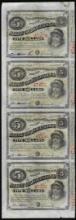 Uncut Sheet of (4) State of Louisiana Baby Bond Obsolete Notes