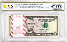 Pack 2017A $5 Federal Reserve STAR Notes Atlanta Fr.1998-F* PCGS Superb Gem UNC 67PPQ