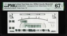 Circa 1970's Lincoln Memorial Giori Test Note PMG Superb Gem Uncirculated 67EPQ