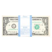 Pack of (100) Consecutive 2013 $1 Federal Reserve Notes San Francisco