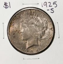 1925-S $1 Peace Silver Dollar Coin